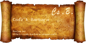 Csák Barbara névjegykártya