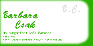 barbara csak business card